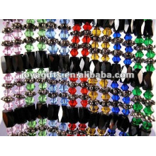 Pulseiras de cristal envolto de vidro colorido magnético &amp; colar 36 &quot;